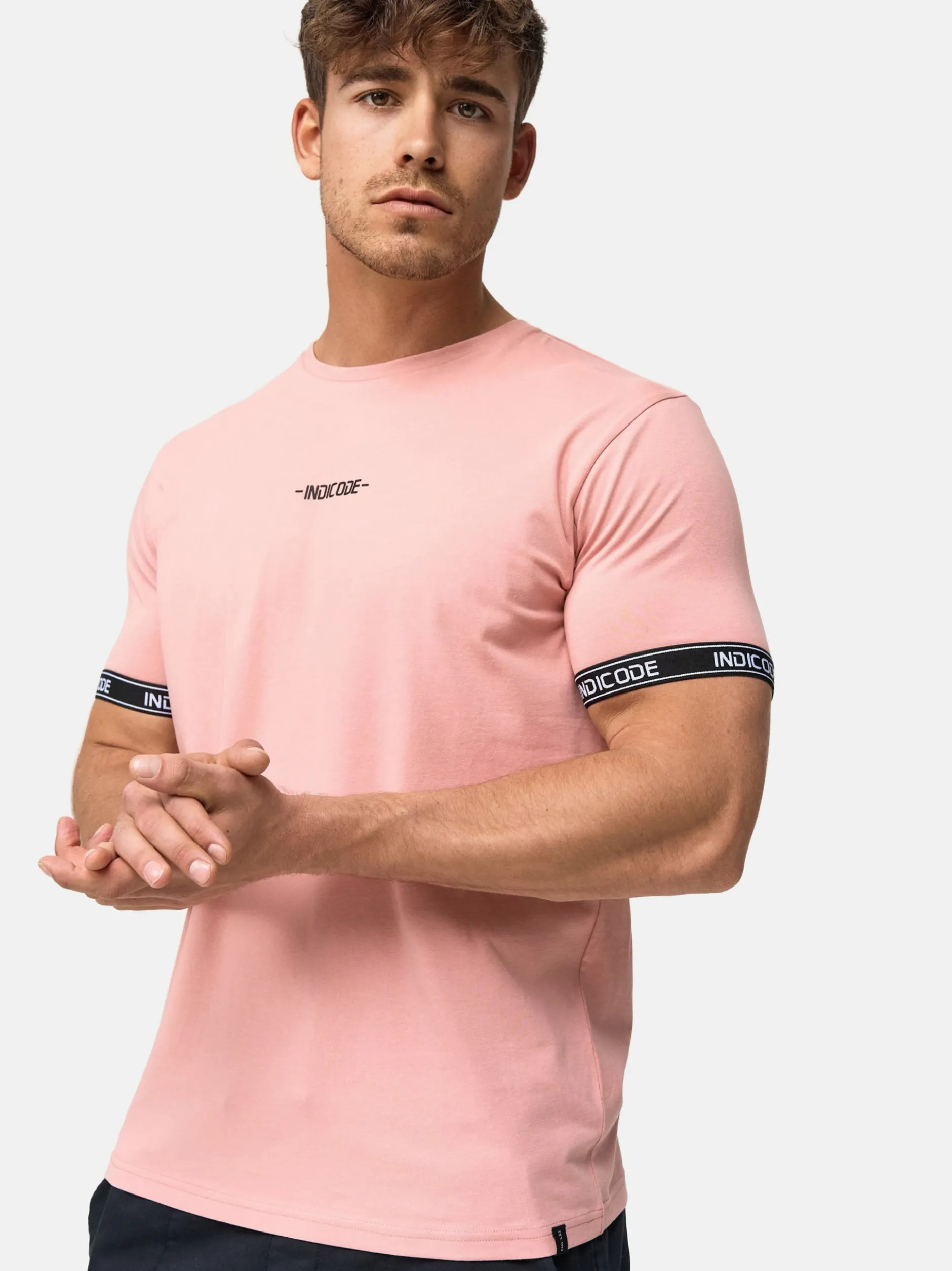 Indicode Herren T-Shirt - Lutzy in rosa