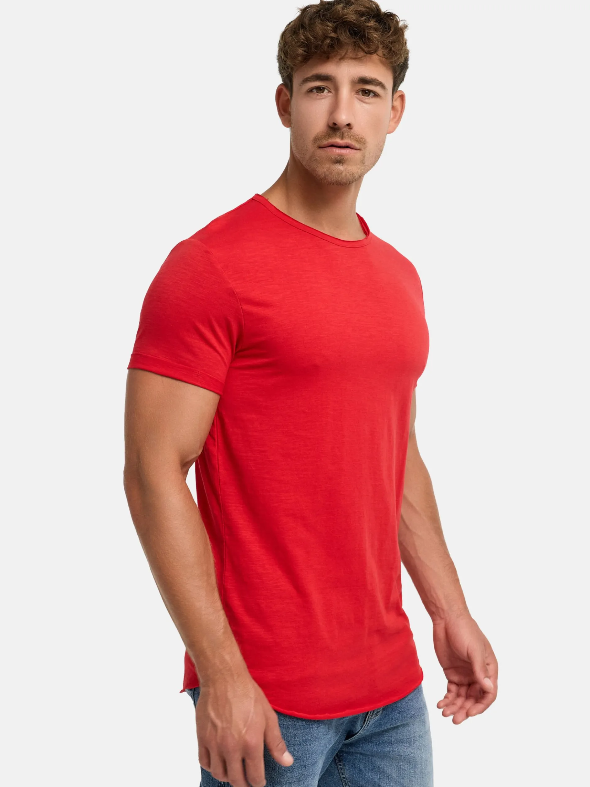 Indicode Herren T-Shirt - Willbur Tee in rot purple
