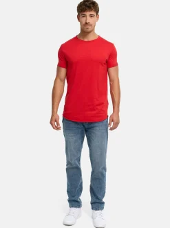 Indicode Herren T-Shirt - Willbur Tee in rot purple