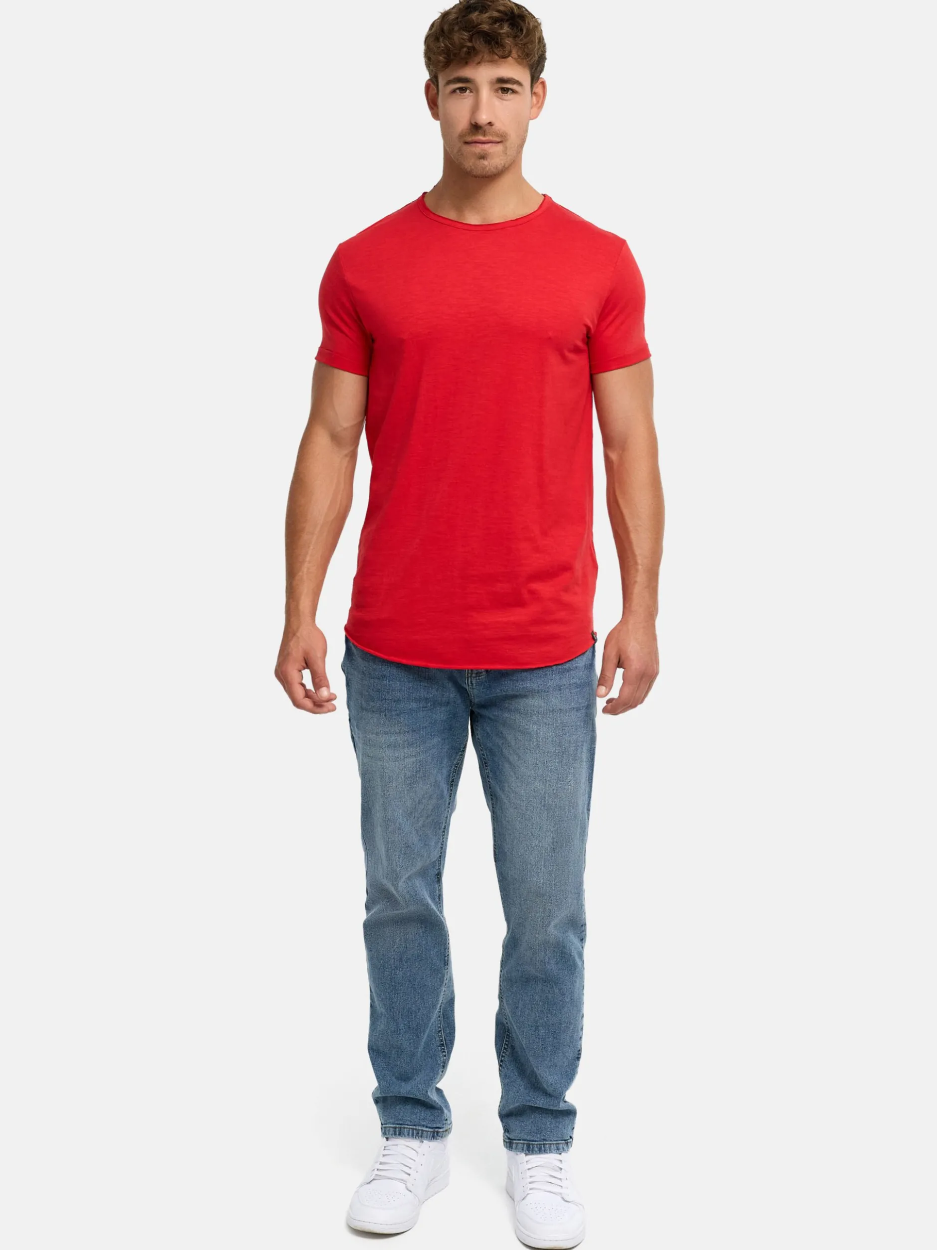 Indicode Herren T-Shirt - Willbur Tee in rot purple