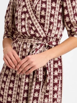 IPURI Damen Freizeitkleid in bordeaux beige