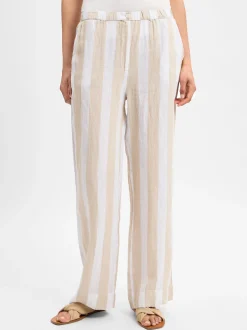 Ipuri Essentials Damen Stoffhose aus Leinen in melange weiß