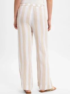 Ipuri Essentials Damen Stoffhose aus Leinen in melange weiß