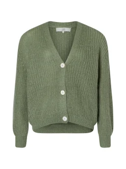 Ipuri Essentials Damen Strickjacke mit Woll-Mohair-Anteil in schilf