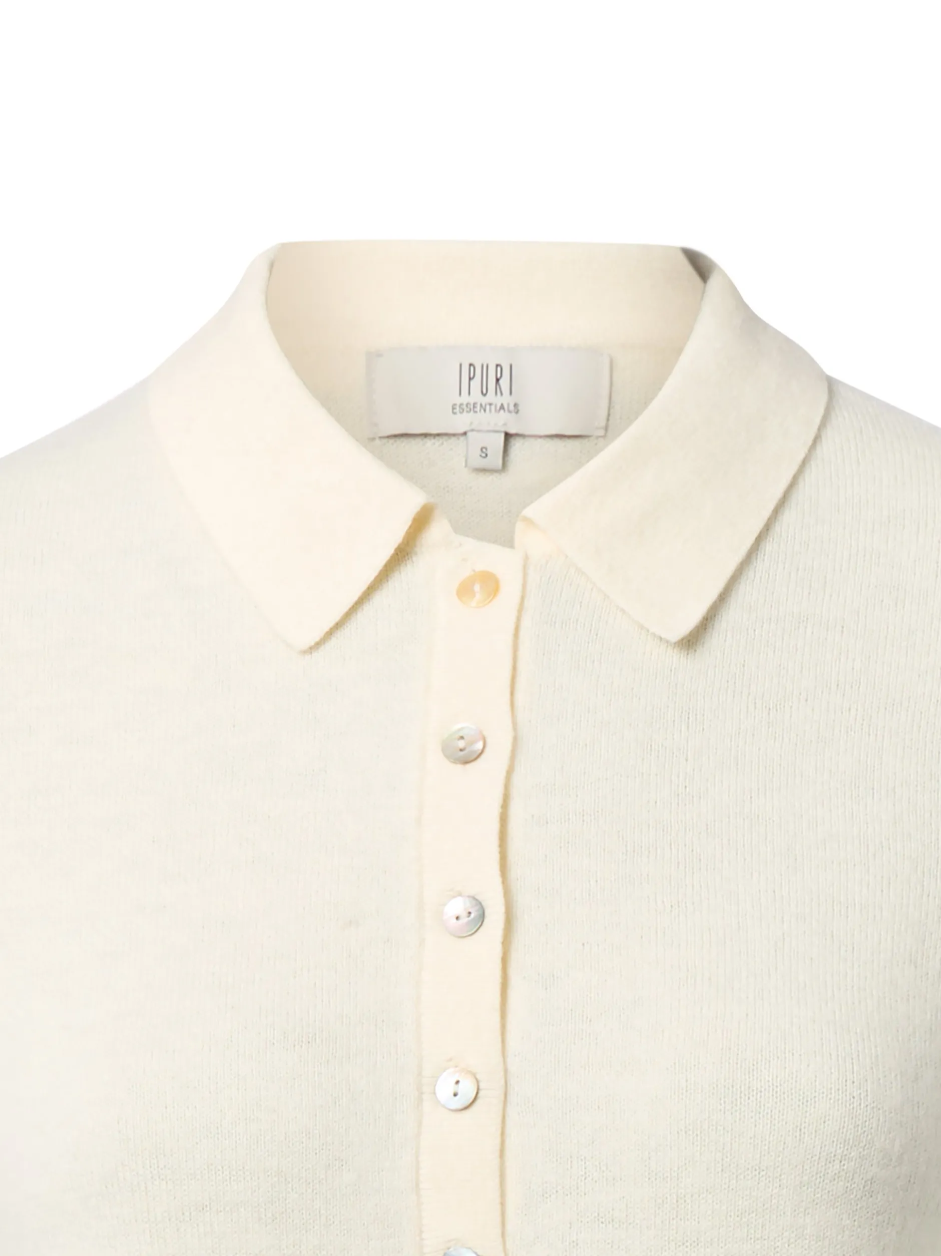 Ipuri Essentials Damen Strickpullover mit Merionwollanteil in ecru