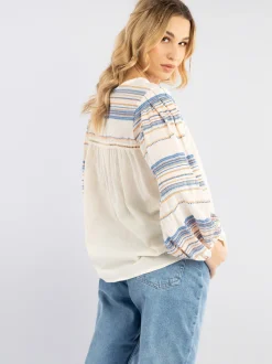 IZIA Damen Bluse in mehrfarbig - Ausschnitt: Rundhals