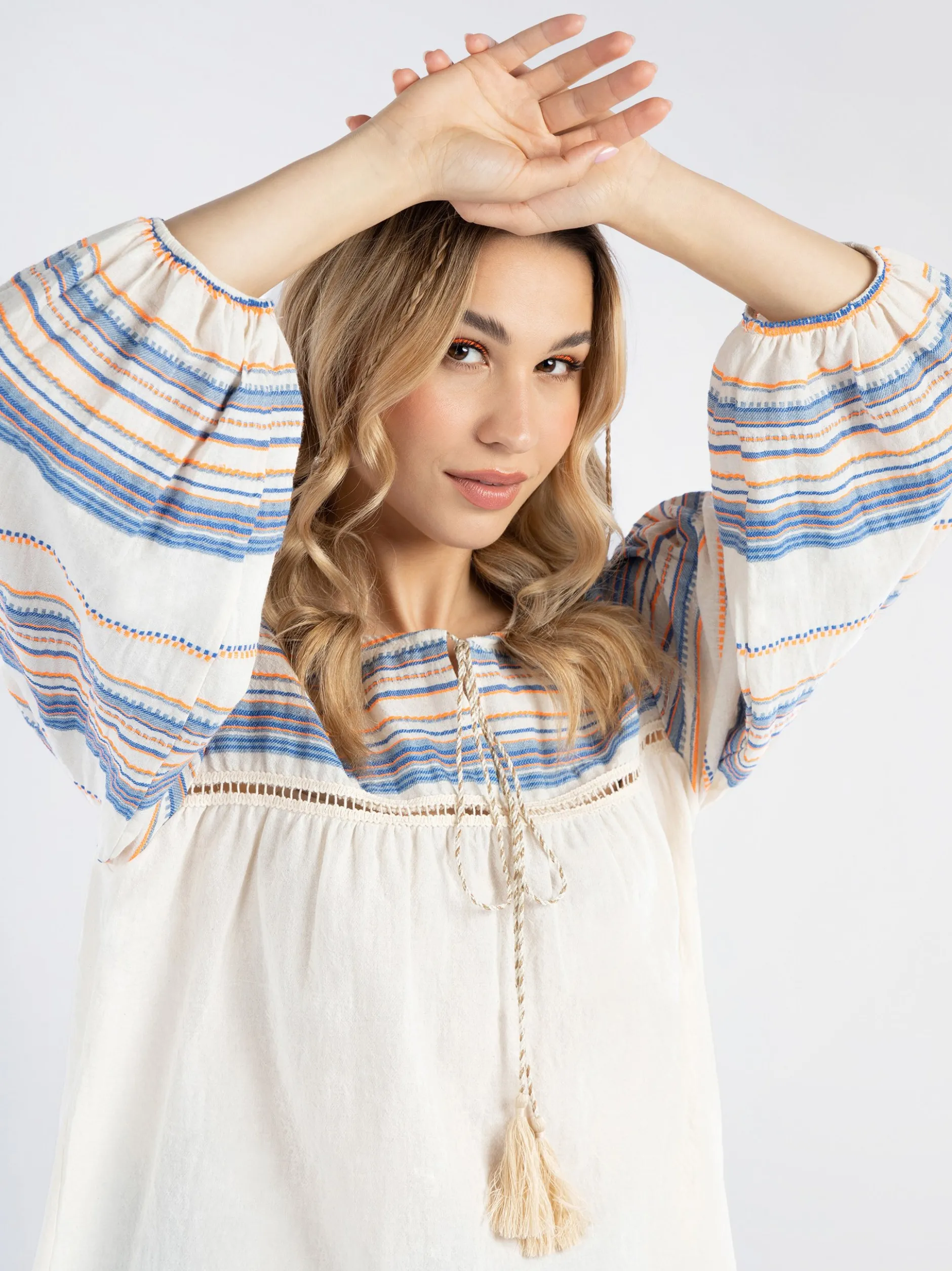 IZIA Damen Bluse in mehrfarbig - Ausschnitt: Rundhals