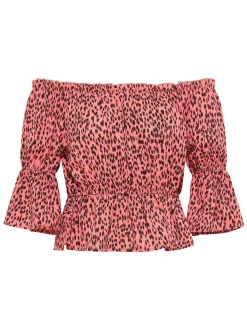 IZIA Damen Carmenbluse in pink - Ausschnitt: Carmen