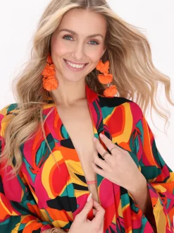 IZIA Damen Kimono in mehrfarbig - Länge: mittel