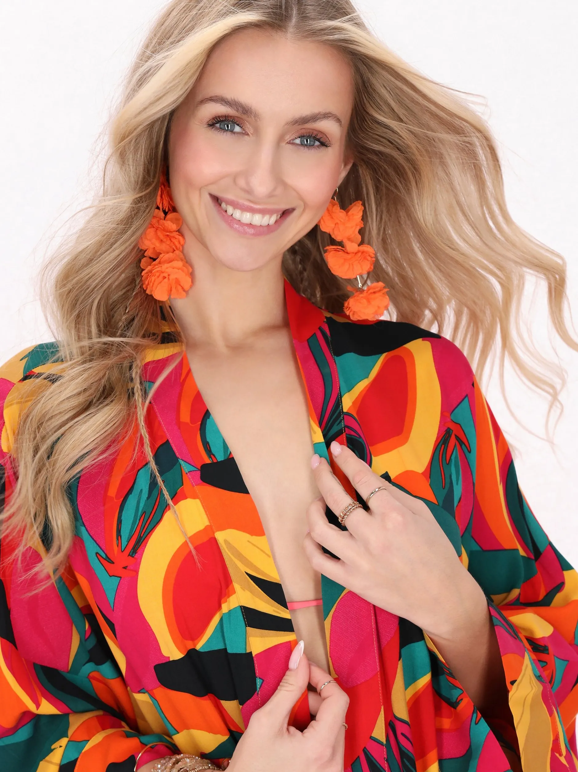 IZIA Damen Kimono in mehrfarbig - Länge: mittel