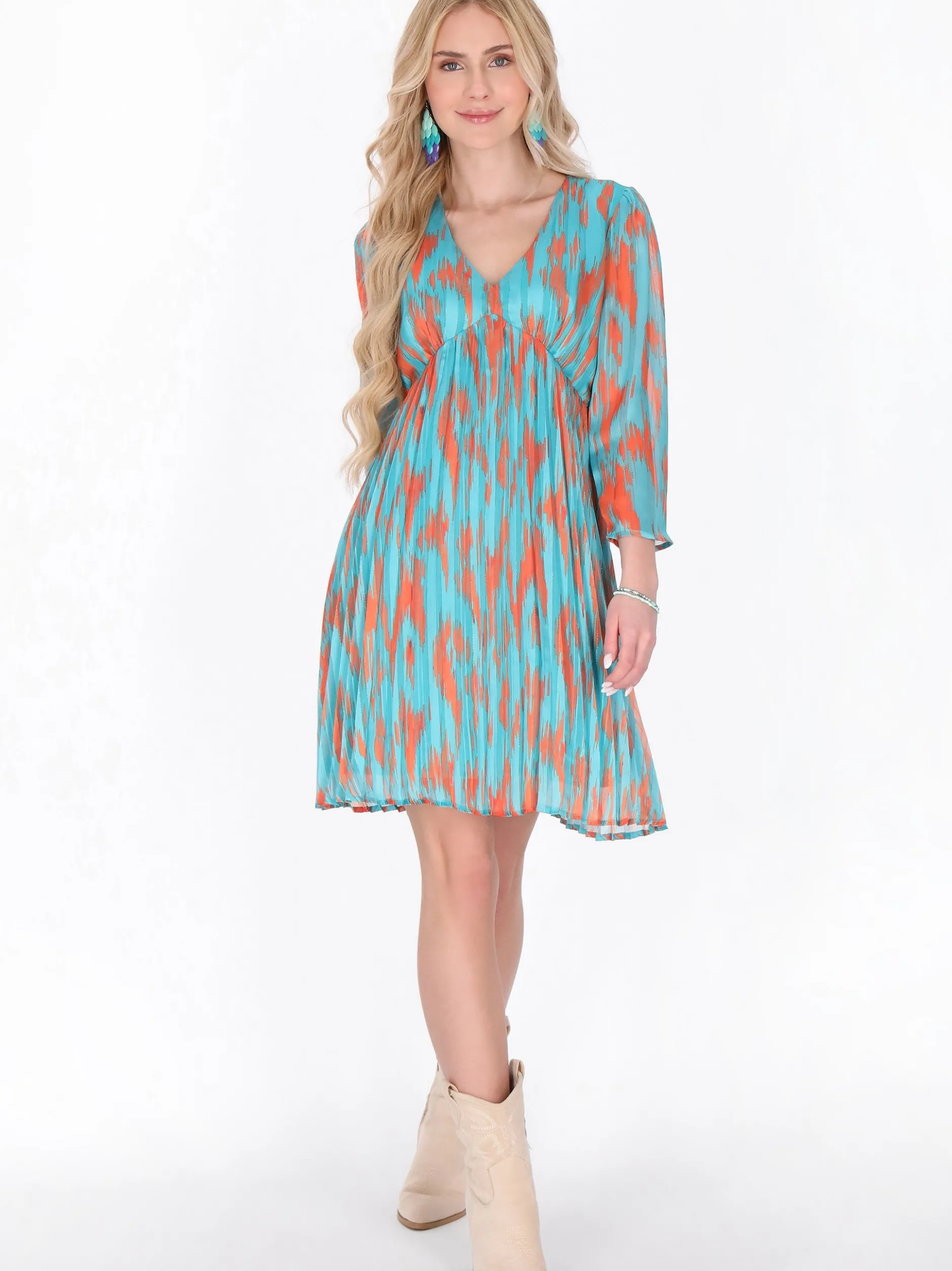 IZIA Damen Kleid in aqua - Länge: mittel