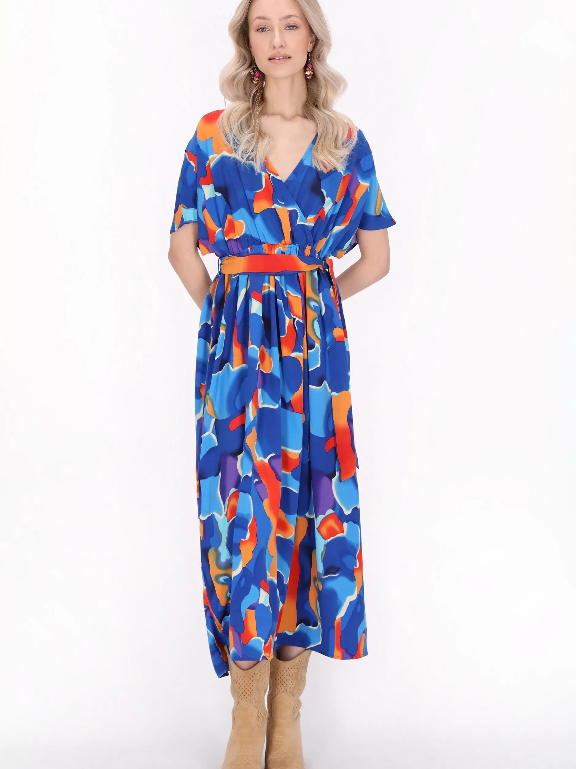 IZIA Damen Kleid in blau - Länge: mittel