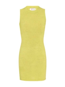 IZIA Damen Kleid in gelb - Ausschnitt: Rundhals