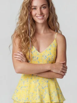 IZIA Damen Kleid in gelb - Länge: mittel