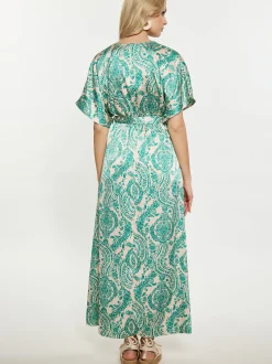 IZIA Damen Kleid in grün - Ausschnitt: V-Ausschnitt