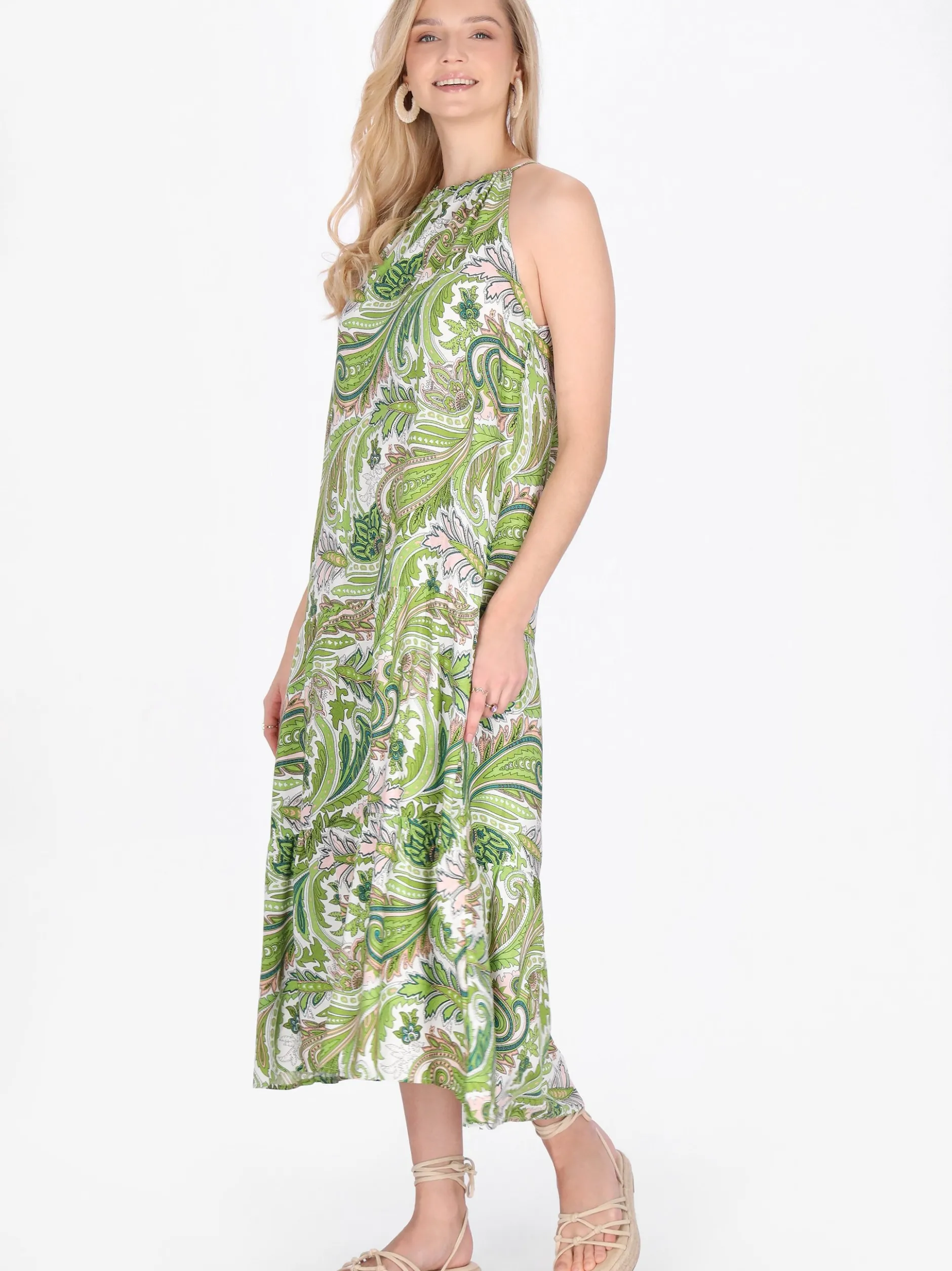 IZIA Damen Kleid in grün - Länge: mittel