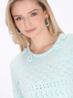 IZIA Damen Kleid in hellblau - Ausschnitt: Rundhals