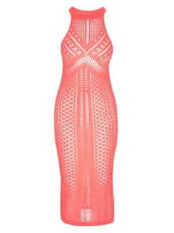 IZIA Damen Kleid in koralle - Länge: mittel