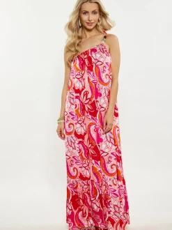 IZIA Damen Kleid in mehrfarbig - Ausschnitt: Cache-Coeur