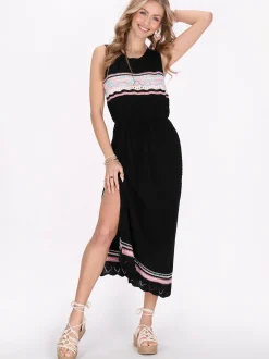 IZIA Damen Kleid in mehrfarbig - Ausschnitt: Rundhals