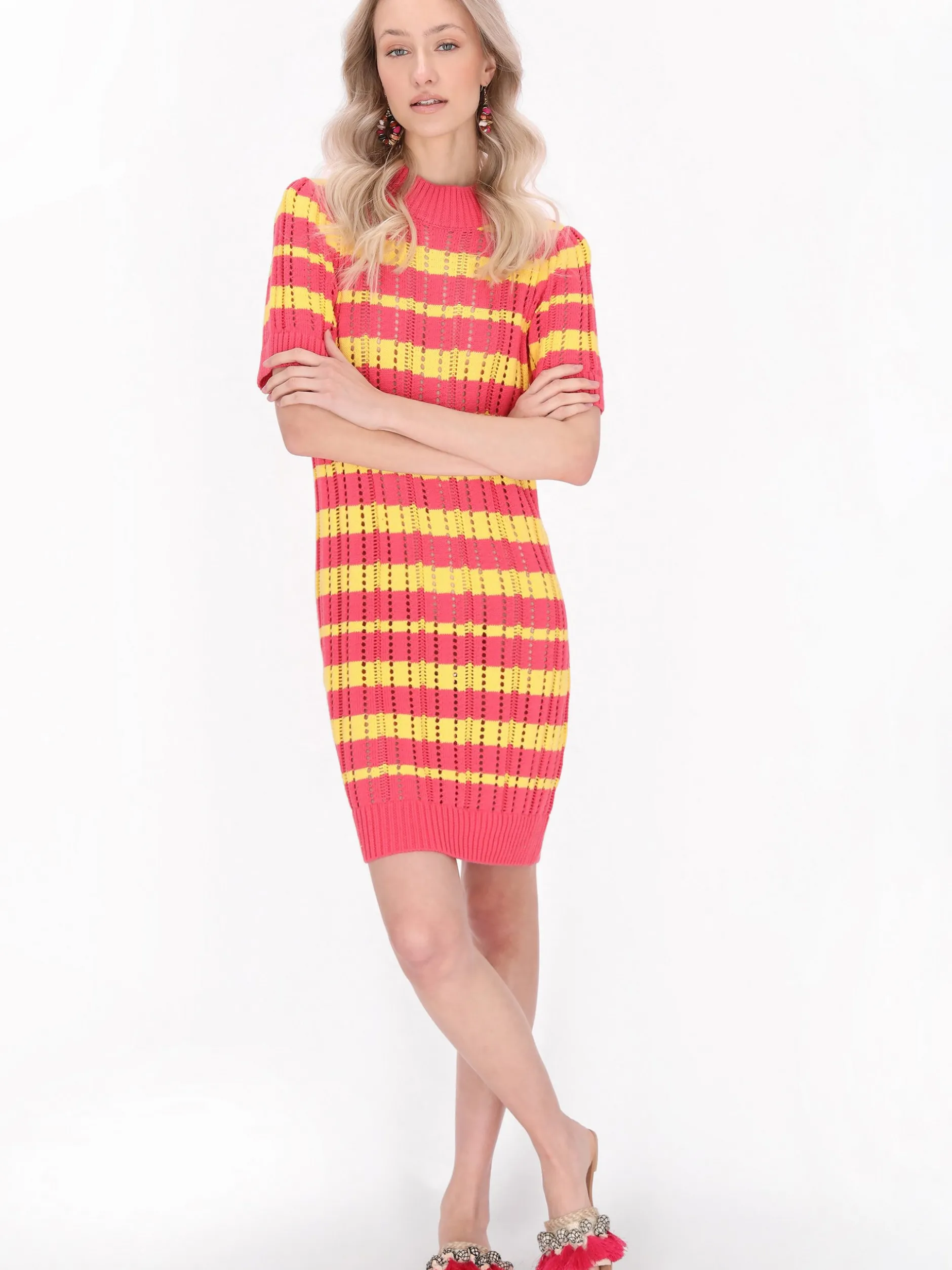 IZIA Damen Kleid in mehrfarbig - Länge: mittel