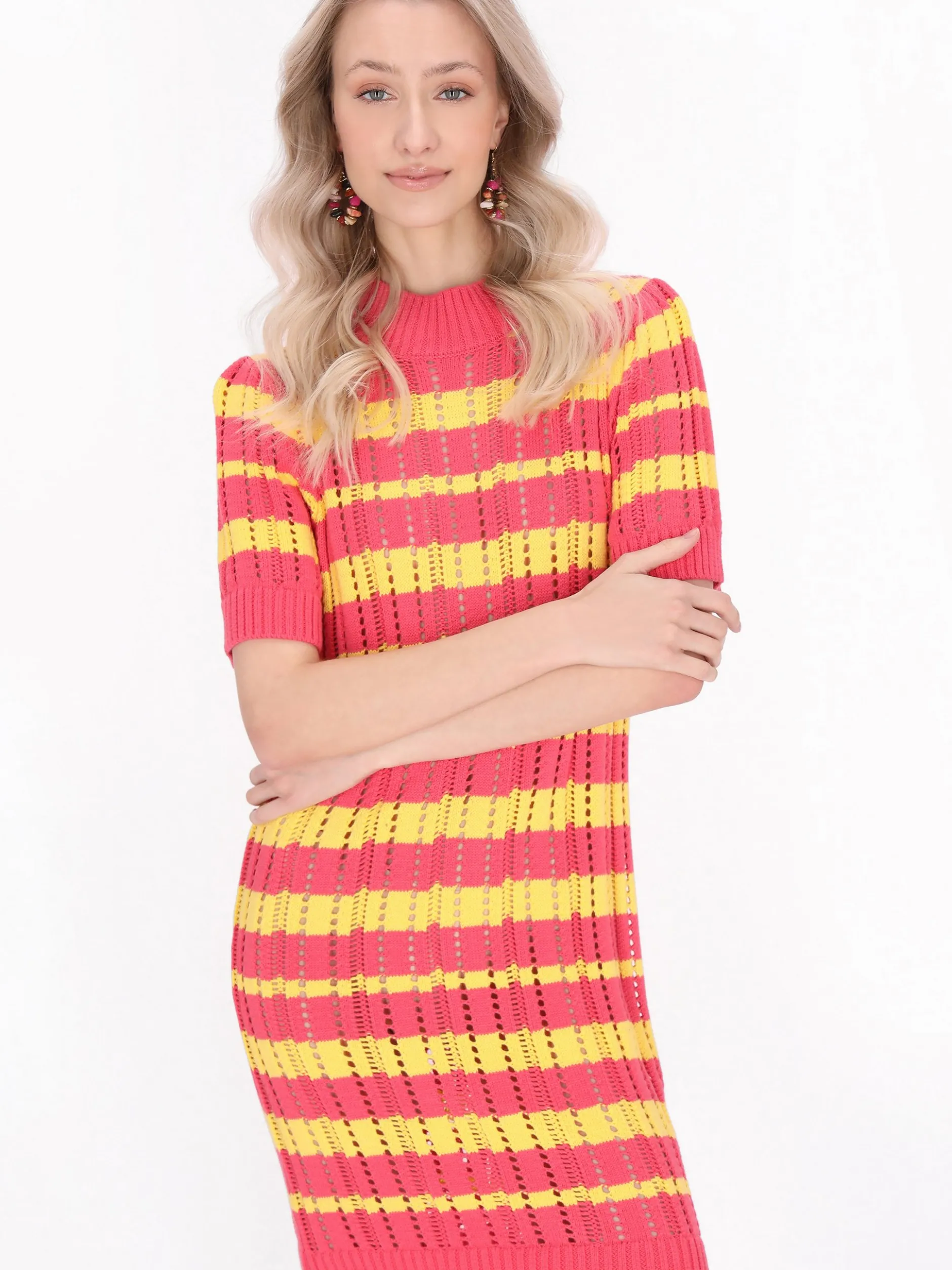 IZIA Damen Kleid in mehrfarbig - Länge: mittel