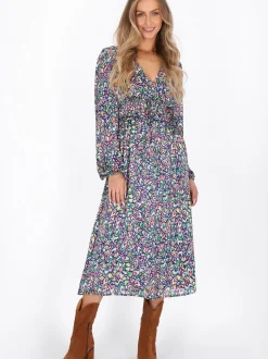 IZIA Damen Kleid in mehrfarbig - Länge: mittel