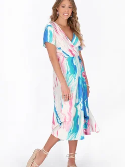 IZIA Damen Kleid in mehrfarbig - Länge: mittel