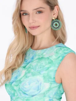 IZIA Damen Kleid in mint - Ausschnitt: Rundhals