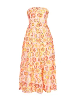 IZIA Damen Kleid in orange - Länge: mittel