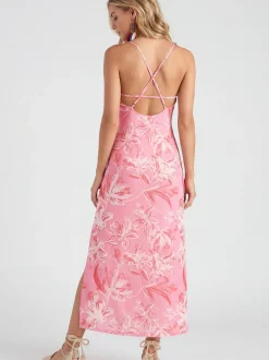 IZIA Damen Kleid in pink - Ausschnitt: Rundhals