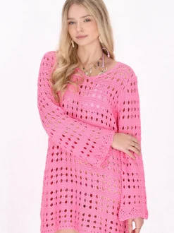 IZIA Damen Kleid in pink - Länge: mittel