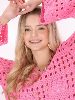 IZIA Damen Kleid in pink - Länge: mittel