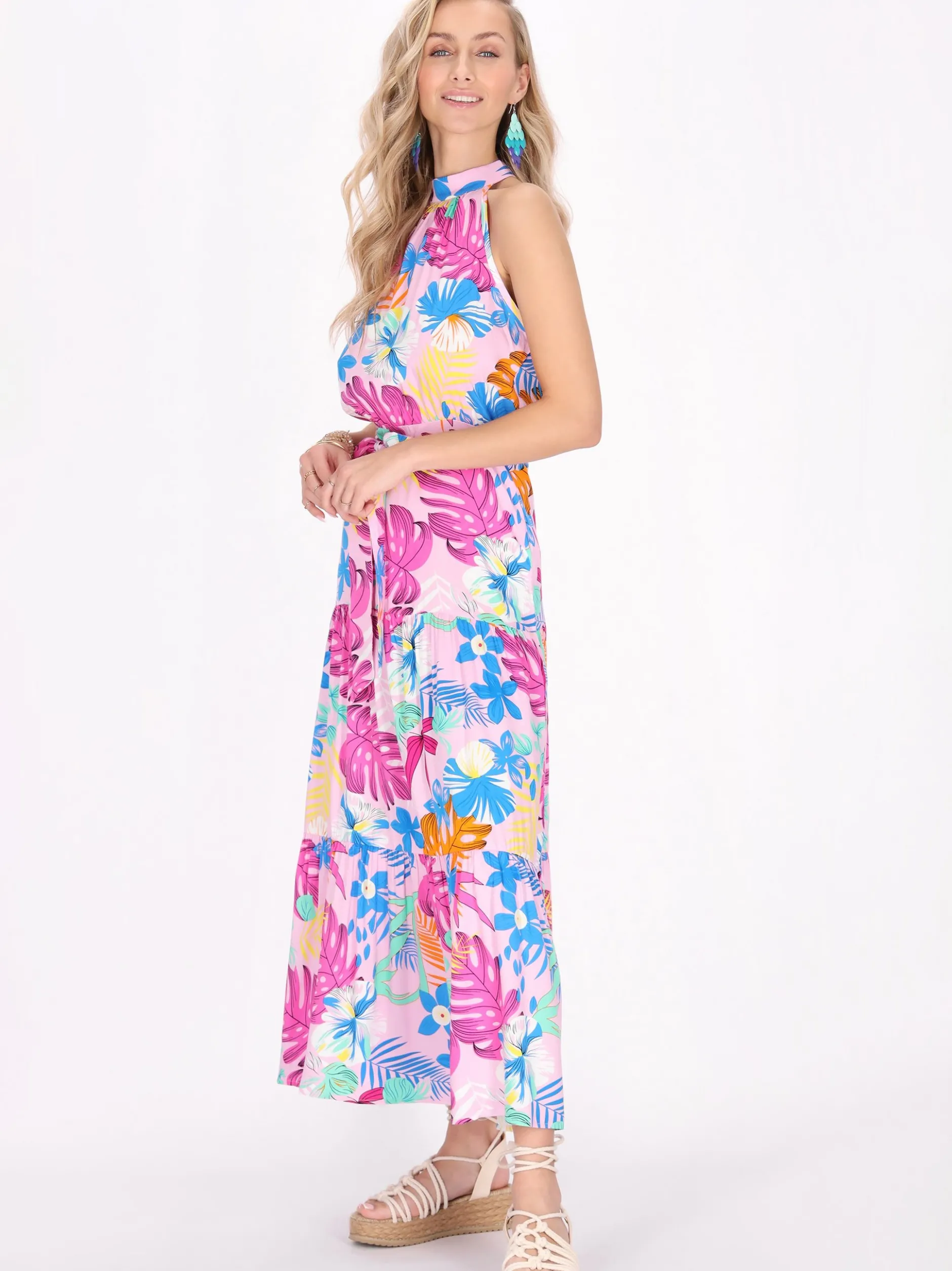 IZIA Damen Kleid in rosa - Länge: mittel