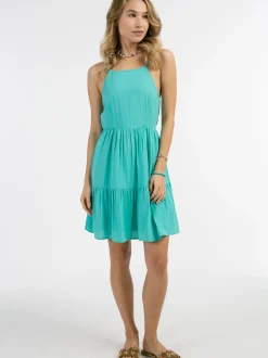 IZIA Damen Kleid in türkis - Ausschnitt: Karree