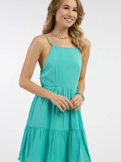 IZIA Damen Kleid in türkis - Ausschnitt: Karree