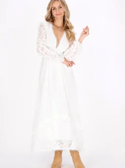 IZIA Damen Kleid in weiß - Länge: mittel