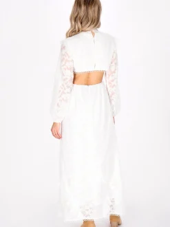 IZIA Damen Kleid in weiß - Länge: mittel