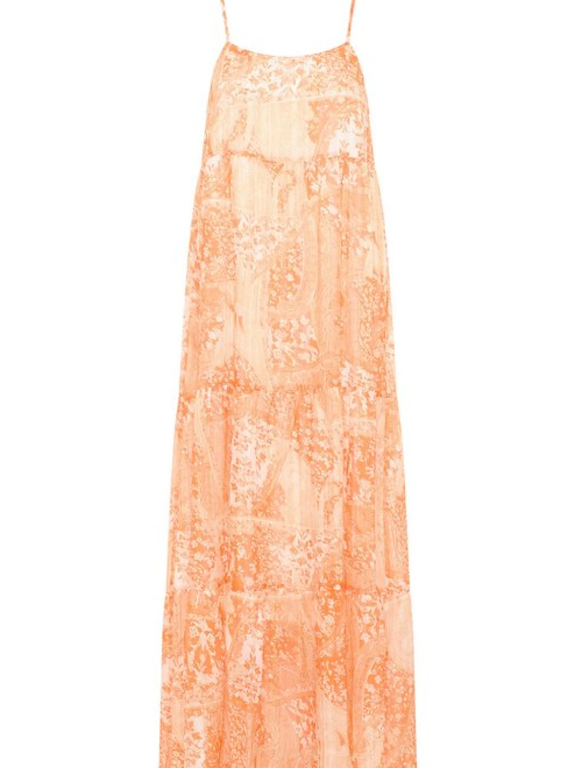 IZIA Damen Maxikleid in orange - Ausschnitt: Karree