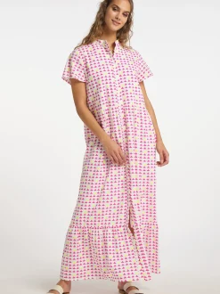 IZIA Damen Maxikleid mit Allover-Print in pink