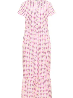 IZIA Damen Maxikleid mit Allover-Print in pink
