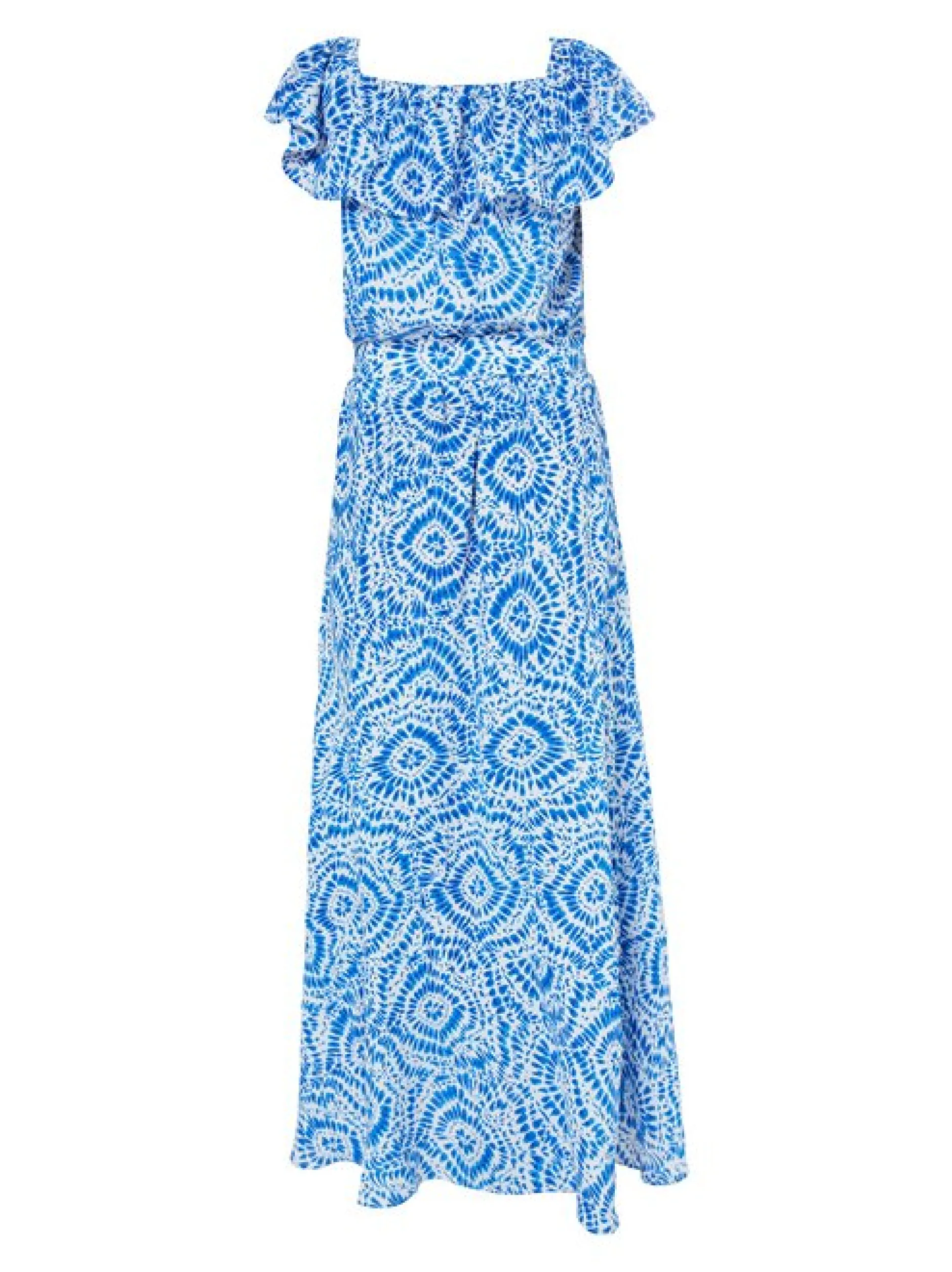 IZIA Damen Maxikleid mit Print in blau - Länge: mittel