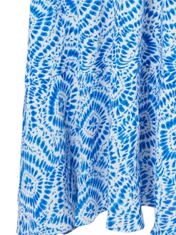 IZIA Damen Maxikleid mit Print in blau - Länge: mittel