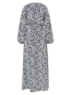 IZIA Damen Maxikleid mit Print in schwarz