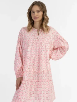 IZIA Damen Midikleid mit Allover-Print in pink