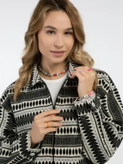 IZIA Damen Oversize-Blouson in mehrfarbig