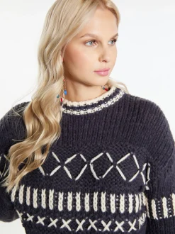 IZIA Damen Pullover in anthrazit