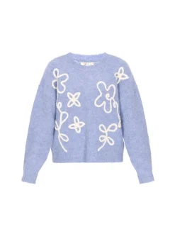 IZIA Damen Pullover in blau - Ausschnitt: Rundhals