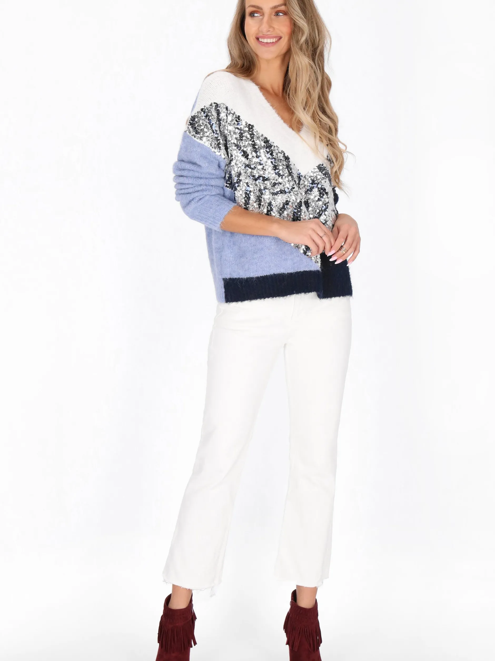 IZIA Damen Pullover in ecru