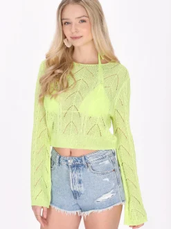 IZIA Damen Pullover in gelb - Ausschnitt: Rundhals